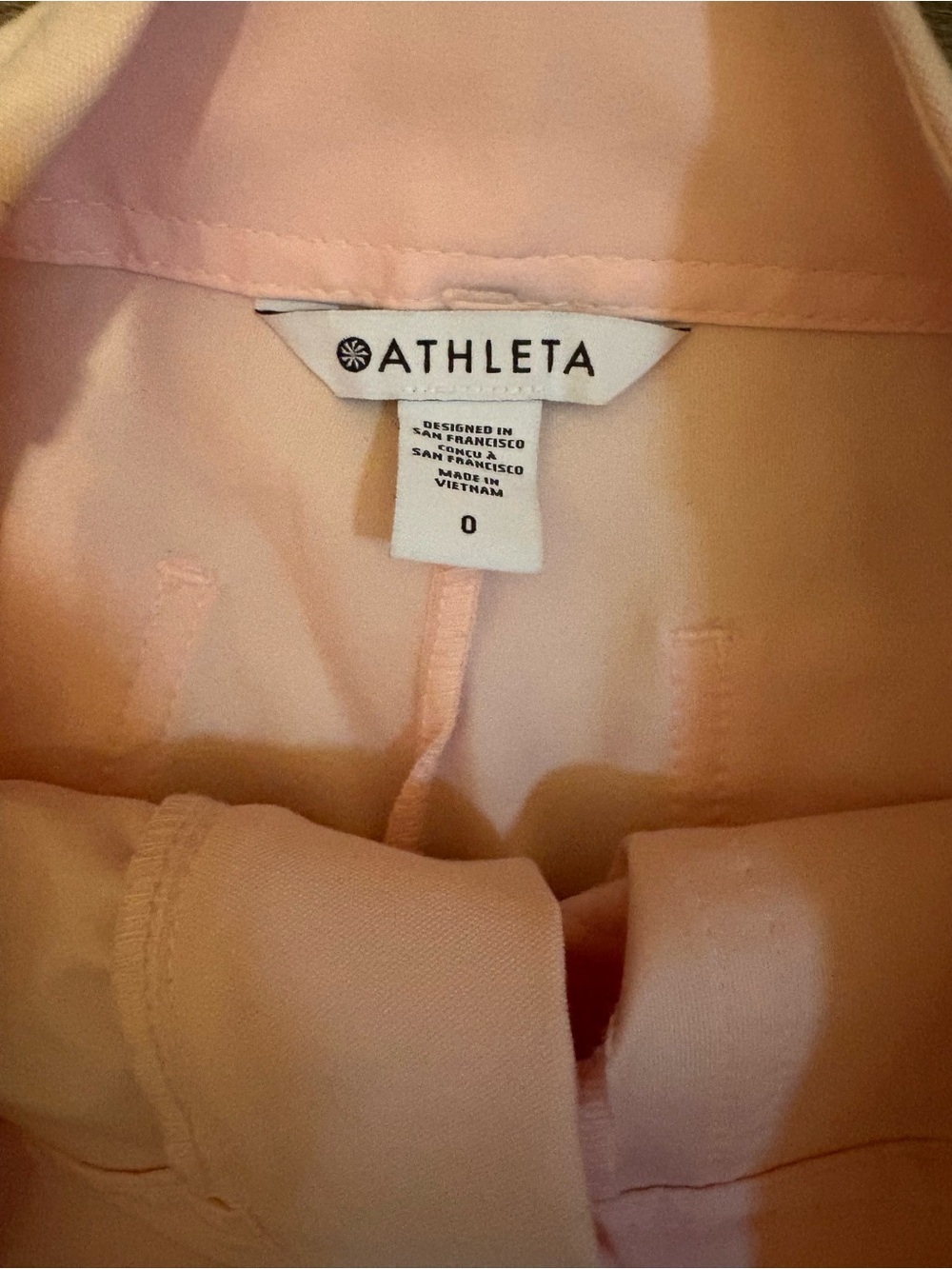 Athleta Size 0 Pale Pink Sky Line High Rise Barrel Pant - Picture 2 of 2